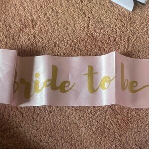 Pink and Gold 'Bride to Be' Sash